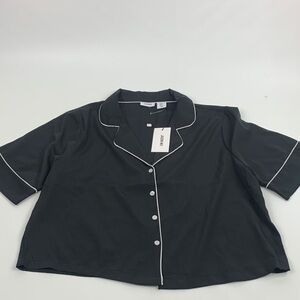 Jason Wu Black Sleep PJ pajama Top with White Accents Size Medium New NWT